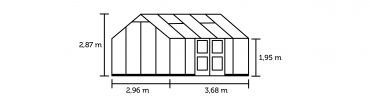 Kasvihuone Juliana Jubile 10,9 m² turvalasilla, musta