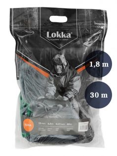 Fisknät 18mm 1,8m garn 0,15 längd 30m, Lokka