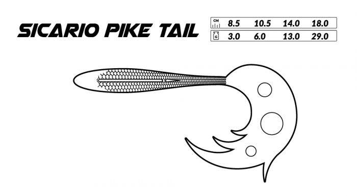 Jigg Sicario Pike Tail Mikado, färg: Roach